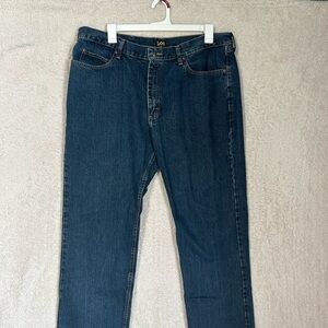 LEE MEN’S BLUE JEANS RELAXED FIT 40x32 Dark Wash. Casual
